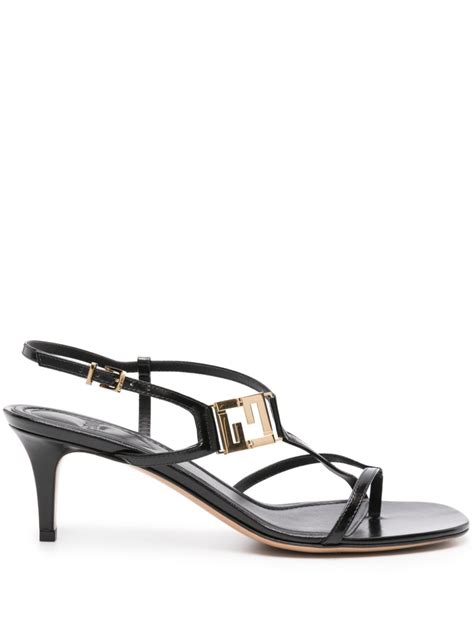 fendi fur trimmed leather sandals|fendi ffold sandals.